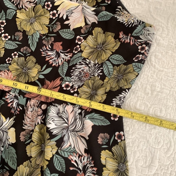 LOFT Floral Boho Maxi Column DRESS size 14 summer vacation travel brown cottage - Picture 10 of 12